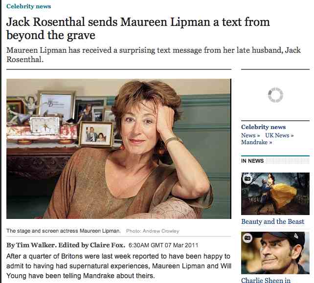 Maureen Lipman story in Telegraph